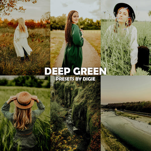 10 DEEP GREEN LIGHTROOM MOBILE & DESKTOP PRESETS