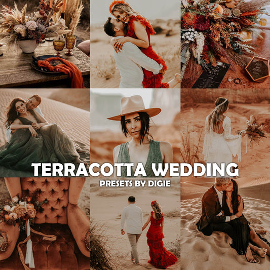 10 TERRACOTTA WEDDING LIGHTROOM MOBILE & DESKTOP PRESETS