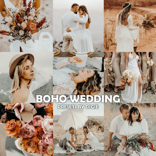 10 BOHO WEDDING LIGHTROOM MOBILE & DESKTOP PRESETS