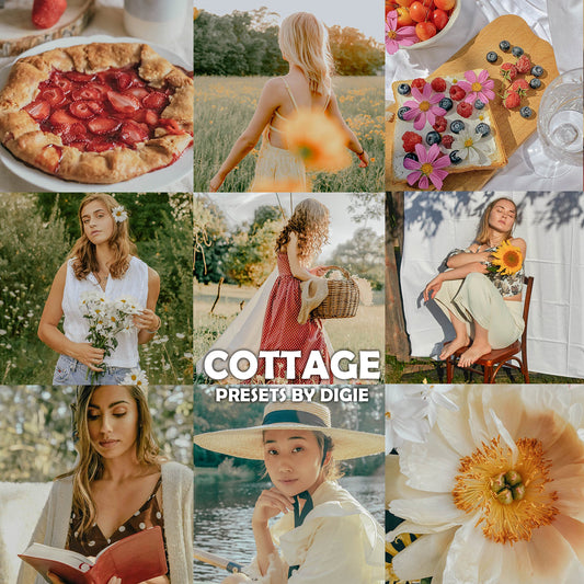 10 COTTAGE CORE LIGHTROOM MOBILE & DESKTOP PRESETS