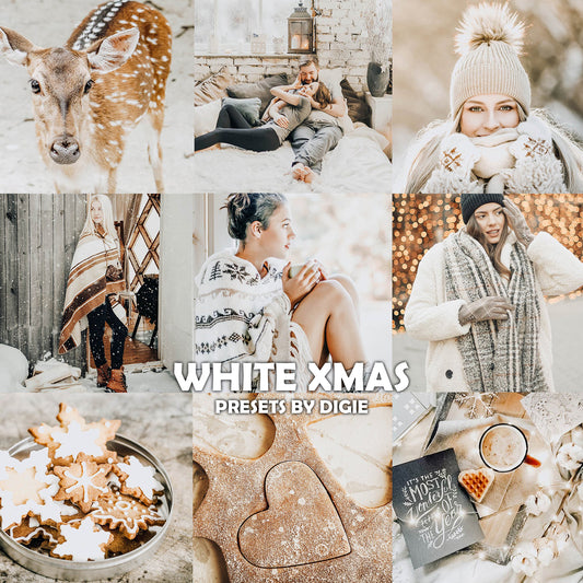 10 WHITE XMAS LIGHTROOM MOBILE & DESKTOP PRESETS